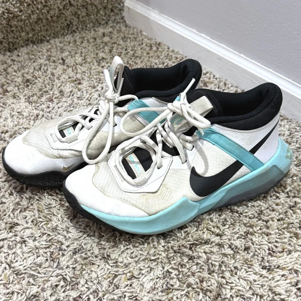 Nike Giannis Immortality White Aqua Blue Basketball Shoes DC5216-101 Kids 6Y